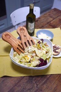 DUO Salade / couverts en bois + huile d'olive